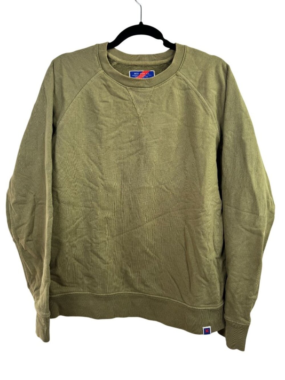 Best Made Co Olive Green Crewneck Sweatshirt Mens size Medium 100% Cotton Preppy